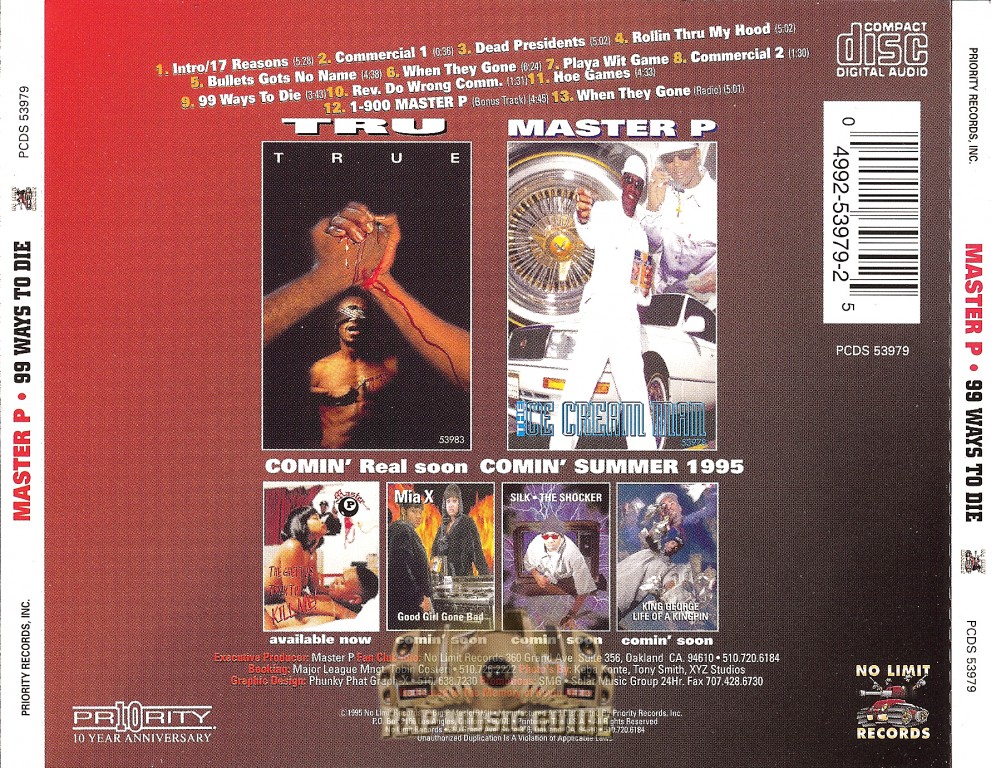 Master P - 99 Ways To Die: 3rd Press. CD | Rap Music Guide